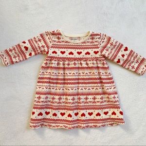 Baby Girl Heart & Snowflake Dress Size 6-12M